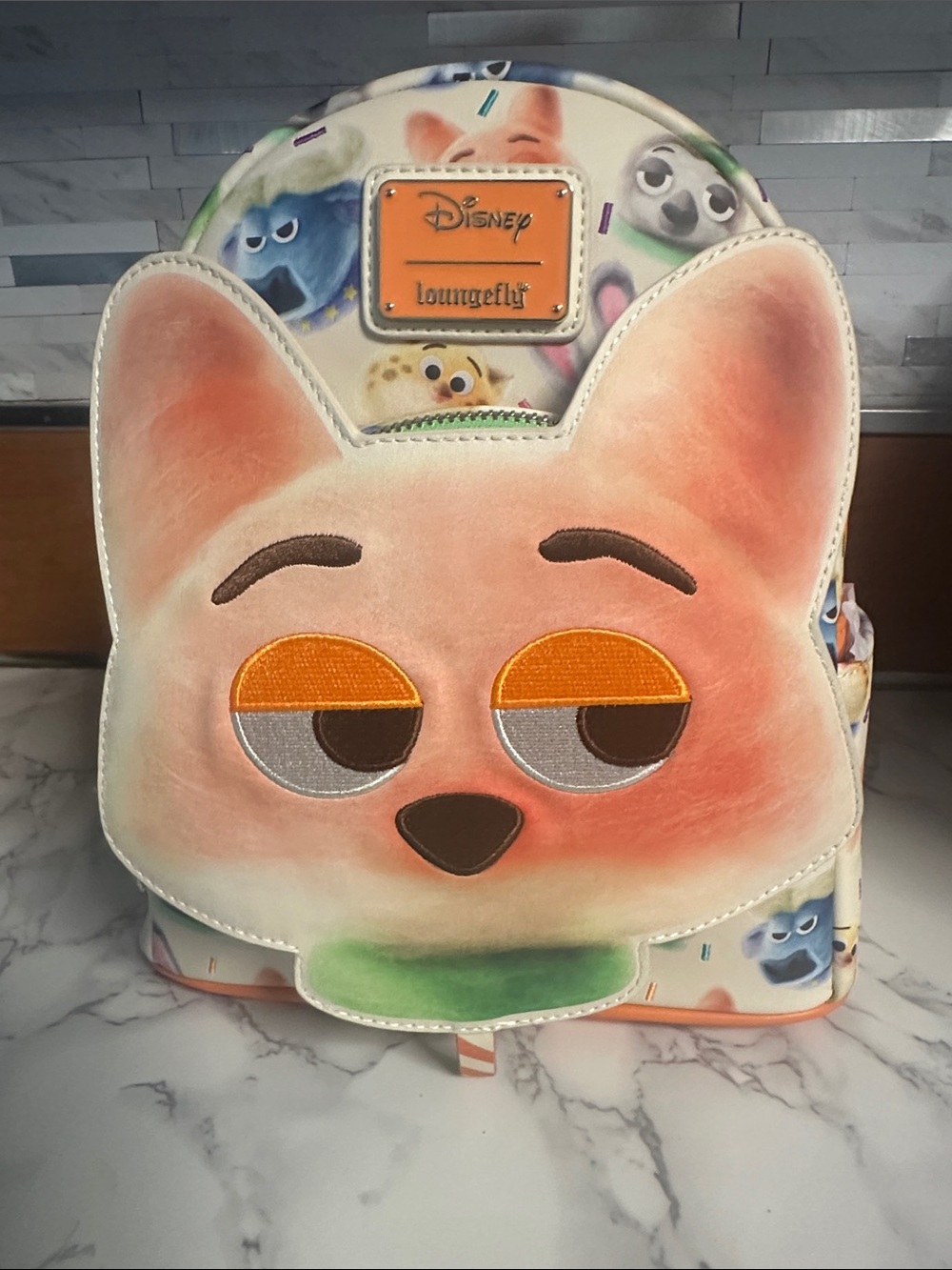 Disney Loungefly Kids Peach Fox Character Mini Backpack - Peach & Green